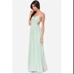 Mint backless maxi dress
